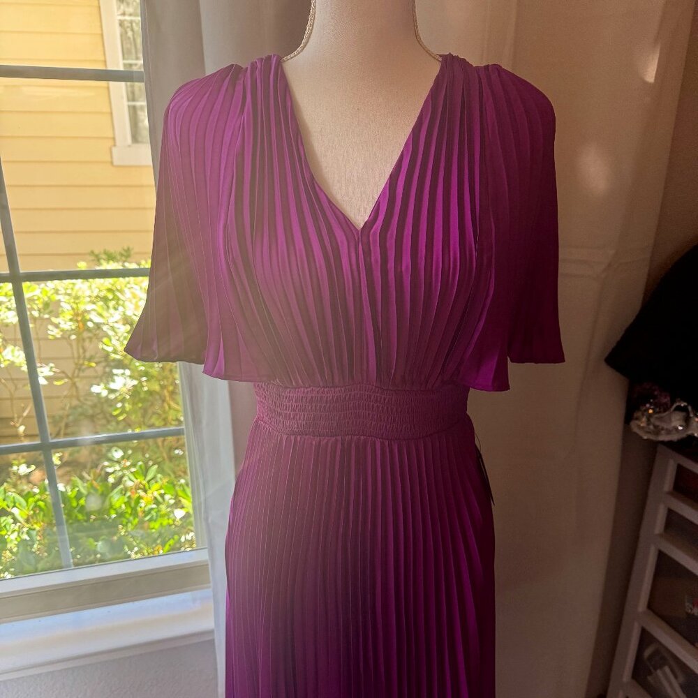 Express Purple Pleated Midi Dress